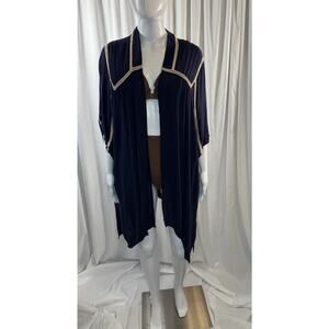 altar’d state contrasting trim Beach Kimono, Navy & Tan, Beach Sz: S/M, 83-11
